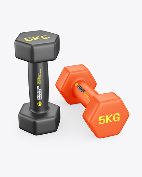 Two Matte Dumbbells Mockup