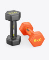 Two Matte Dumbbells Mockup