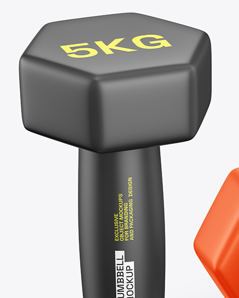 Two Matte Dumbbells Mockup