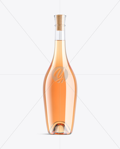 Clear Glass Bottle With Orange Wine Mockup