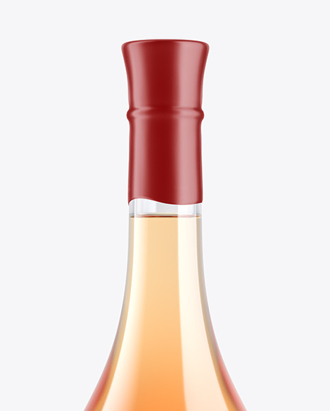 Clear Glass Bottle With Orange Wine Mockup