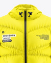 Men's Hooded Down Jacket Mockup - Front View