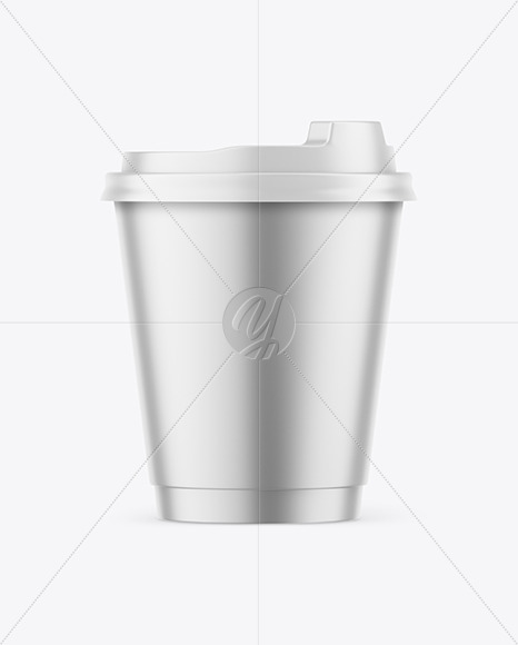 Matte Metallic Coffee Cup Mockup