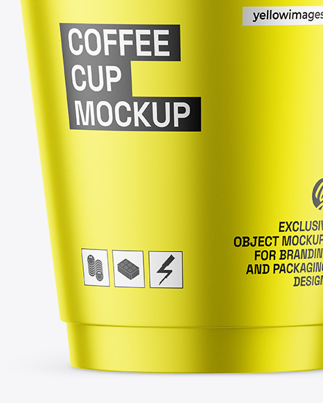 Matte Metallic Coffee Cup Mockup