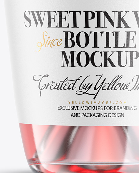 Clear Glass Bottle With White Wine Mockup