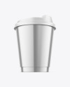 Glossy Metallic Coffee Cup Mockup