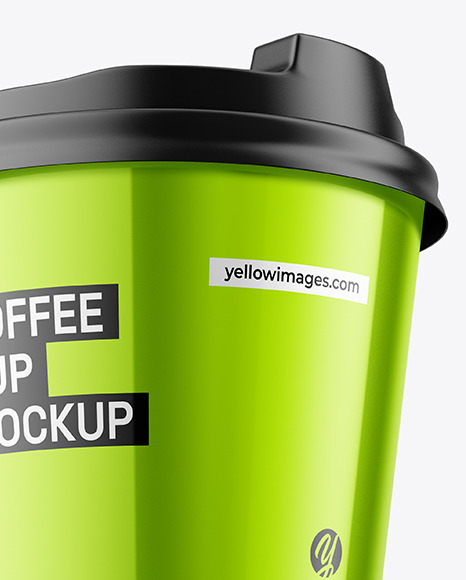 Glossy Metallic Coffee Cup Mockup