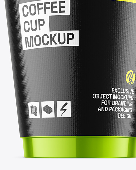 Glossy Metallic Coffee Cup Mockup