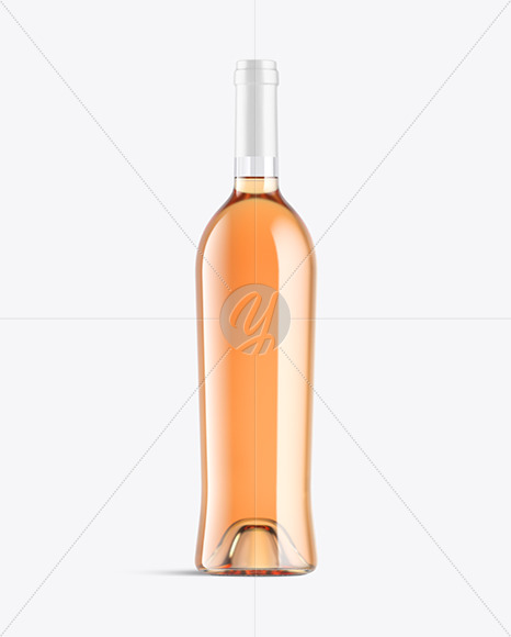 Clear Glass Bottle With Orange Wine Mockup