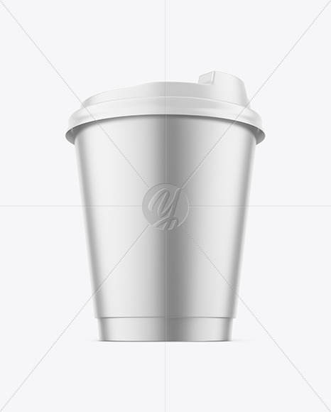 Matte Metallic Coffee Cup Mockup