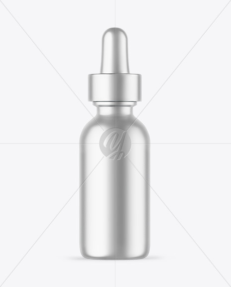 Matte Metallic Dropper Bottle Mockup