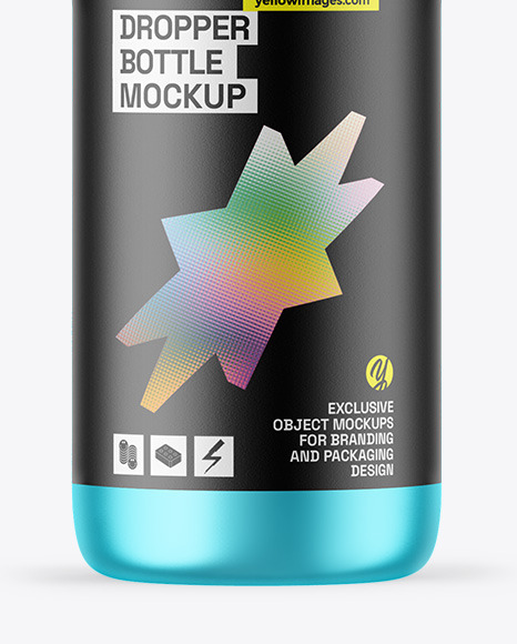 Matte Metallic Dropper Bottle Mockup