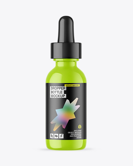Glossy Dropper Bottle Mockup - Oil Tincture PSD Mockup