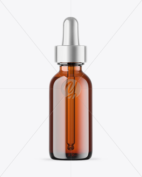 Amber Glass Dropper Bottle Mockup