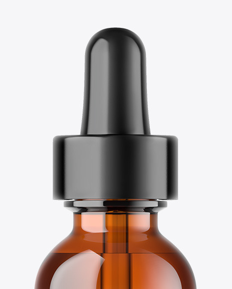 Amber Glass Dropper Bottle Mockup