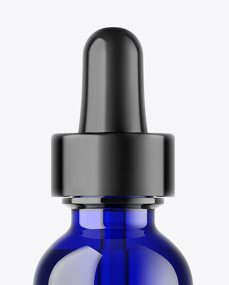 Blue Glass Dropper Bottle Mockup