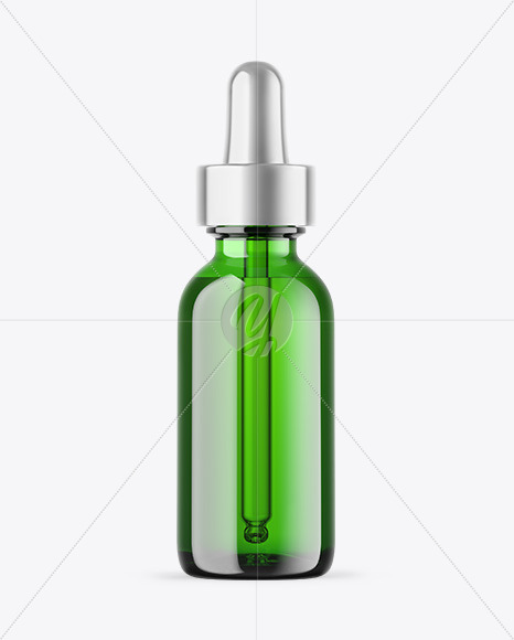 Green Glass Dropper Bottle Mockup