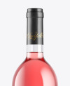 Clear Glass Bottle With Pink Wine Mockup