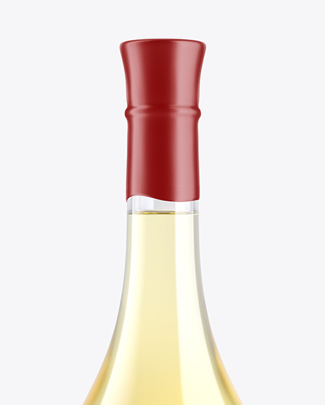Clear Glass Bottle With White Wine Mockup