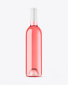 Clear Glass Pink Wine Bottle Mockup