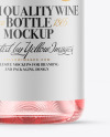 Clear Glass Pink Wine Bottle Mockup