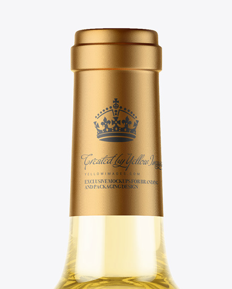 Clear Glass White Wine Bottle Mockup