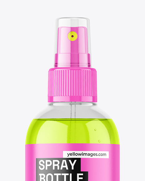 Clear Plastic Spray Bottle Mockup