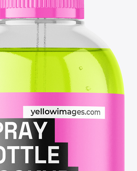 Clear Plastic Spray Bottle Mockup