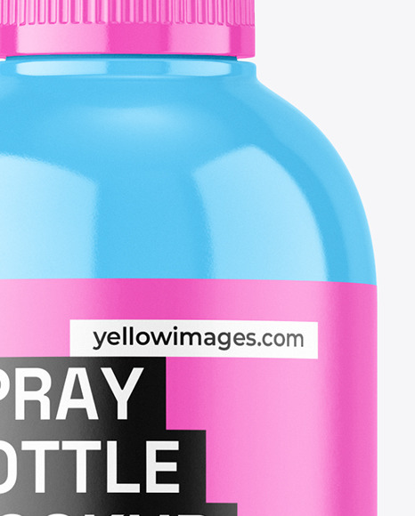 Glossy Plastic Spray Bottle Mockup