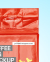 Glossy Coffee Bag Package Mockup