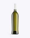 Green Glass Bottle With White Wine Mockup