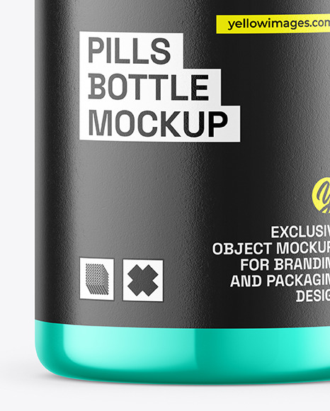 Glossy Metallic Pills Bottle Mockup