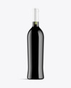 Green Glass Bottle With Red Wine Mockup