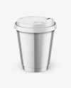 Glossy Metallic Coffee Cup Mockup