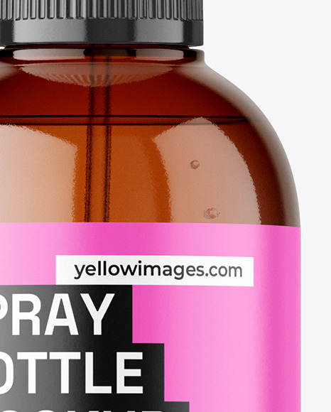 Amber Plastic Spray Bottle Mockup