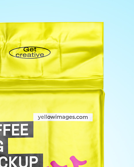 Matte Metallic Coffee Bag Package Mockup