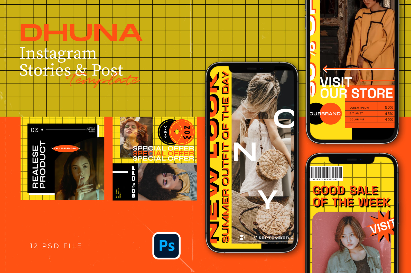 Retro 90s Instagram Template - Dhuna