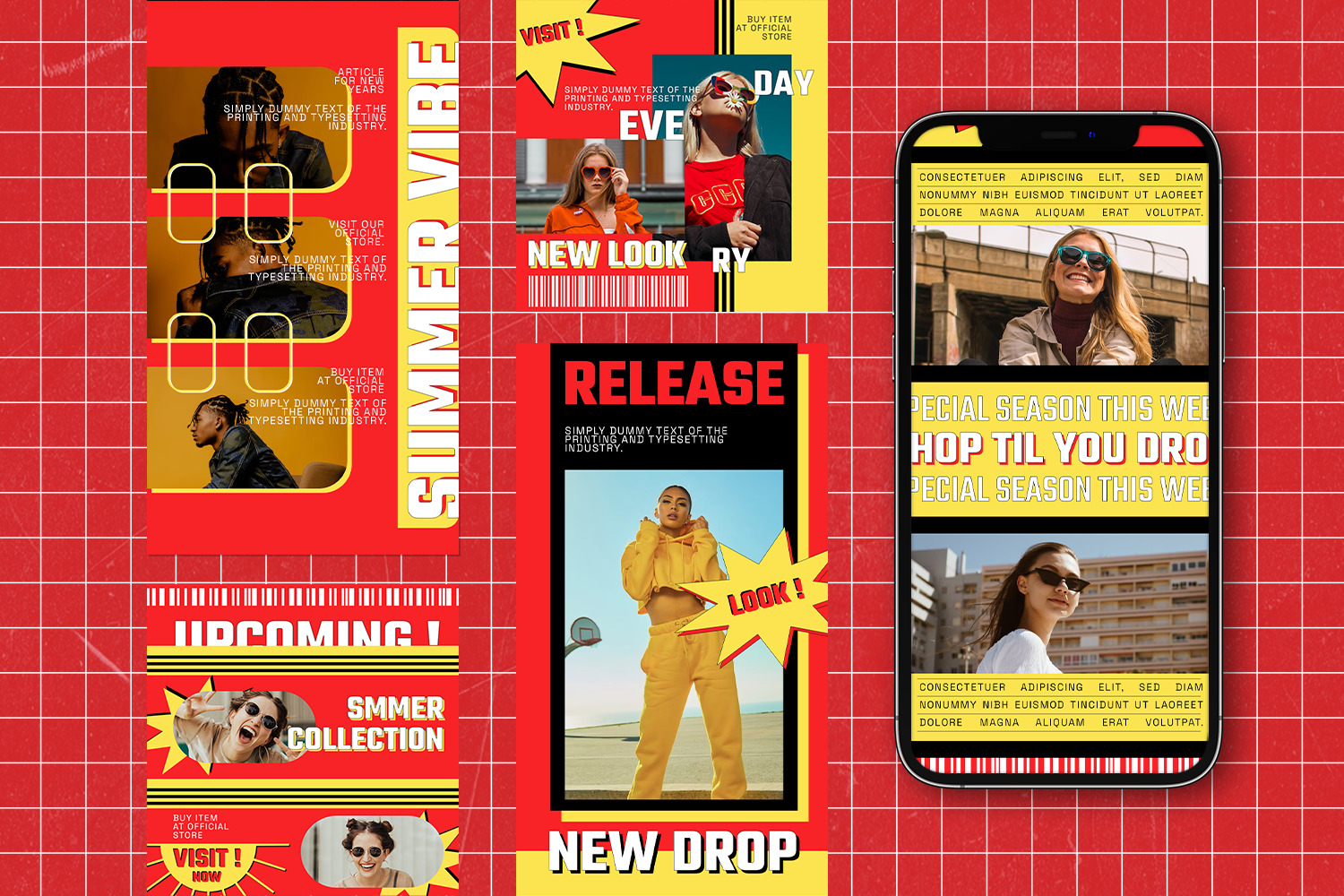 Retro 90s Instagram Template - Staam Retro 90s Instagram Template - Staam