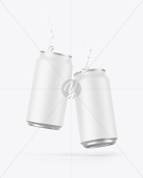 Two Cans W/ Matte Finish Mockup
