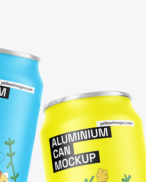 Two Cans W/ Matte Finish Mockup