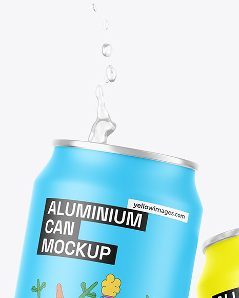 Two Cans W/ Matte Finish Mockup