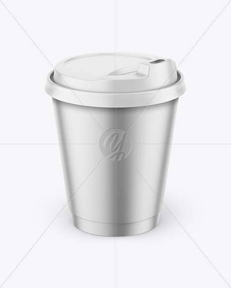 Matte Metallic Coffee Cup Mockup