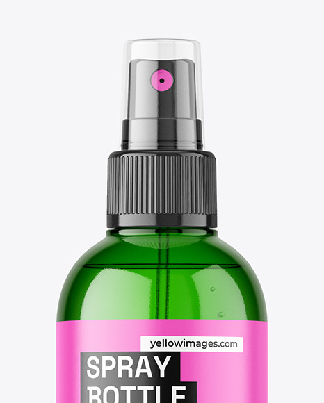 Green Plastic Spray Bottle Mockup