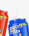 Two Cans W/ Glossy Finish Mockup