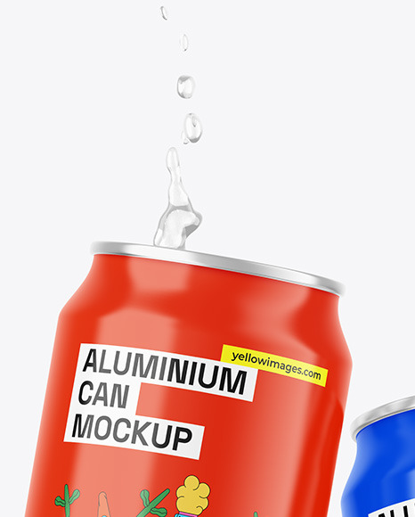 Two Cans W/ Glossy Finish Mockup