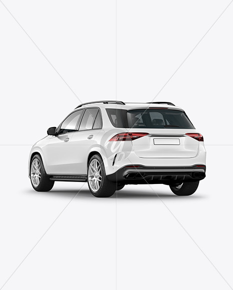 Luxury SUV Mockup - Back Half Side View