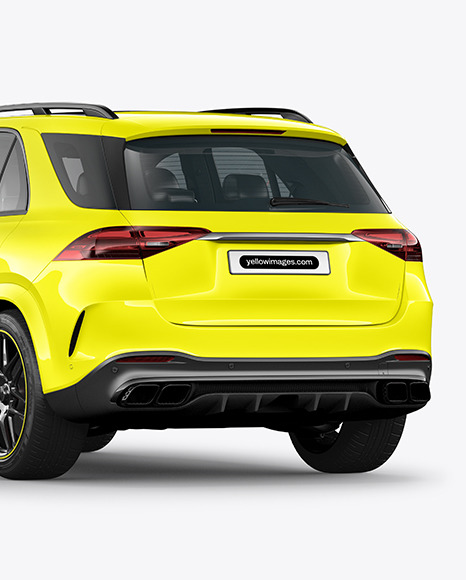 Luxury SUV Mockup - Back Half Side View