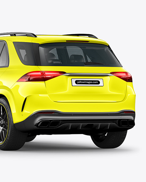 Luxury SUV Mockup - Back Half Side View