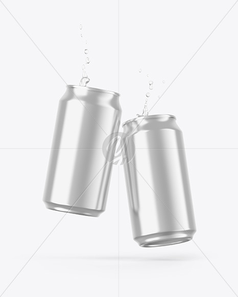 Two Glossy Metallic Cans Mockup