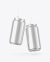 Two Glossy Metallic Cans Mockup